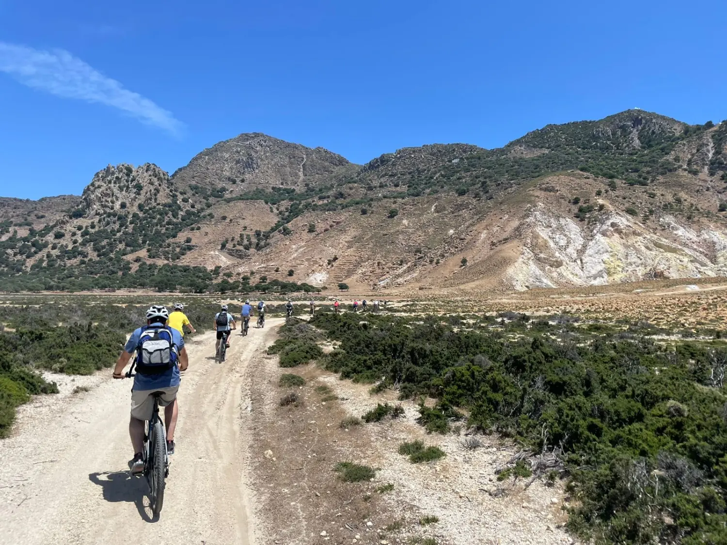 Menschen auf Fahrrädern von Dodekanes Bikes 